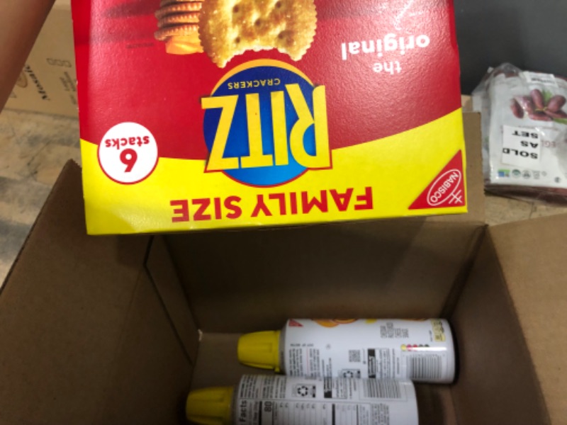 Photo 3 of **EXPIRES MAR31/2023** RITZ Original Crackers and Easy Cheese Cheddar Snack Variety Pack, 1 Family Size Box & 2 Cans
