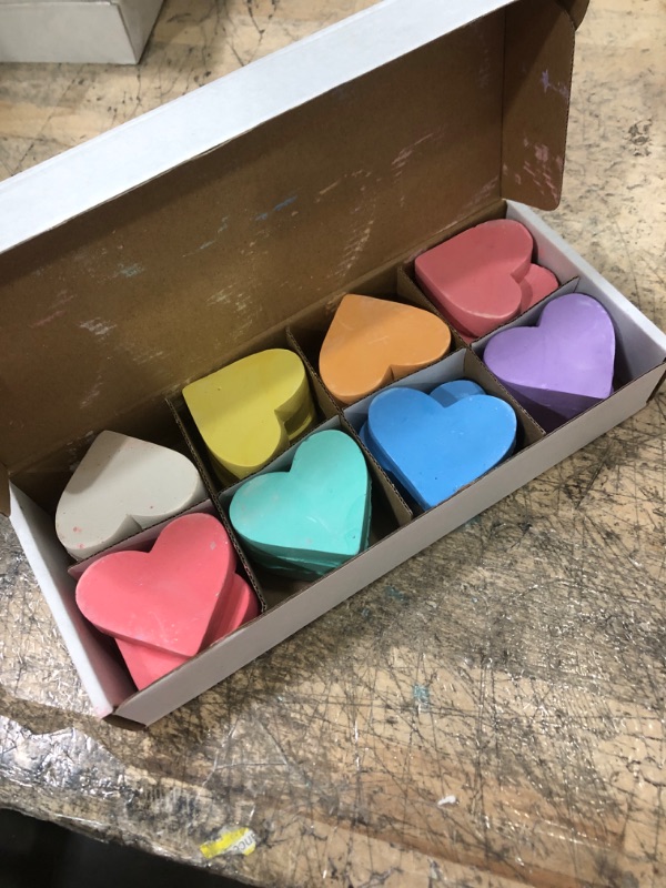 Photo 2 of JoFAN 24 Pack Valentines Day Hearts Sidewalk Chalk for Kids School Class Classroom Valentines Day Cards Gifts Crafts Prizes Party Favors