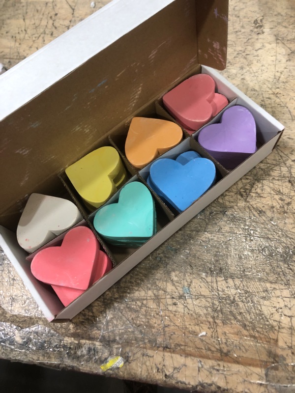 Photo 2 of JoFAN 24 Pack Valentines Day Hearts Sidewalk Chalk for Kids School Class Classroom Valentines Day Cards Gifts Crafts Prizes Party Favors