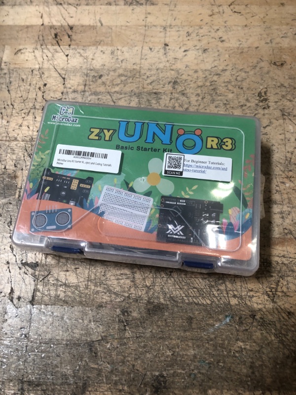 Photo 2 of MicroDaz Uno R3 Starter Kit for Arduino | with Board, Sensors and Basic Components for Beginners, Kids, Adults, Students and Engineers with Project and Coding Tutorials.
