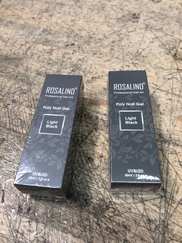 Photo 2 of 2 SET: ROSALIND Light Black Poly Extension Gel, 60ml Gray Black Poly Nail Gel for Nail Art Decoration, Clear Black Poly Nail Gel Thickening Extension Easy to DIY Use at Home Need UV Lamp (Update Version)