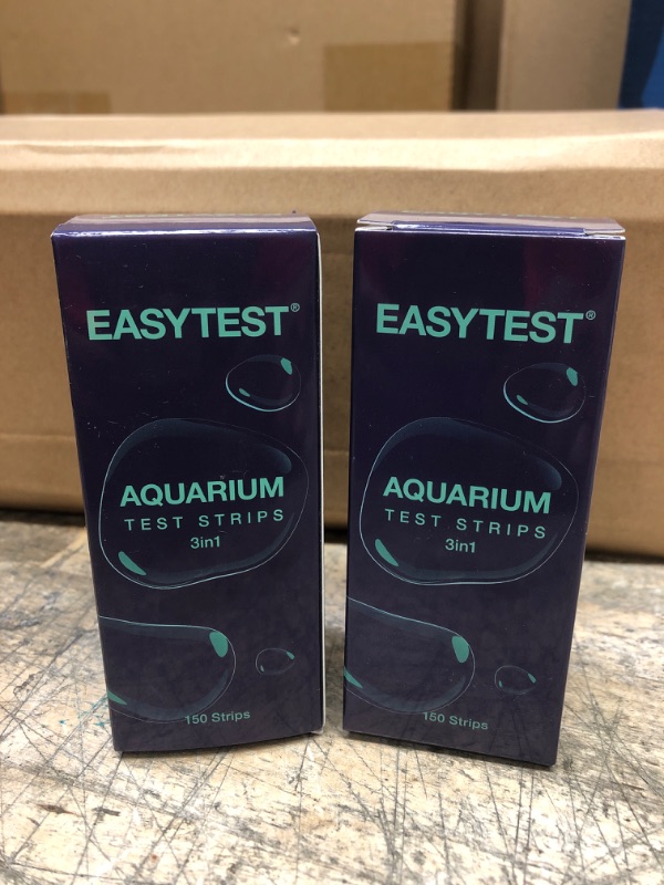 Photo 2 of 2 SET - EASYTEST [150 Strip] [3 in 1] Aquarium Test Strips, [Freshwater and Saltwater 2 in 1] Test kit Monitoring Total Hardness, pH, Carbonate 3 in 1 Aquarium test strips