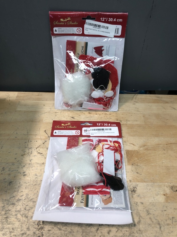 Photo 2 of 2 SETS - Santa's Studio Create Your Own Christmas Elf Craft Kit - DIY Stuffed Toy Set for Party Games or Holiday Accessories