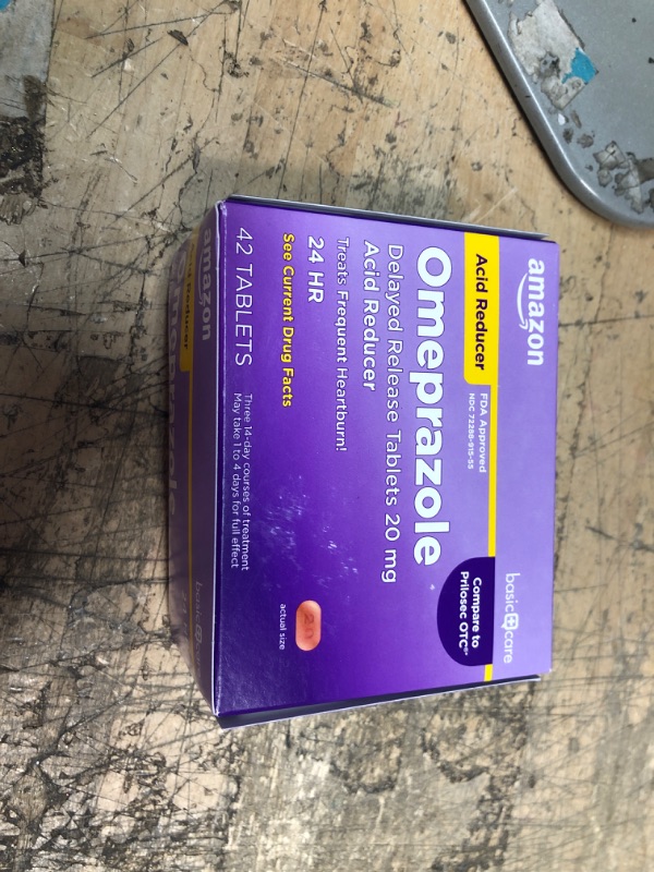 Photo 2 of *4/2024* Amazon Basic Care Omeprazole Delayed Release Tablets 20 mg, Acid Reducer, Treats Frequent Heartburn, 42 Count (Pack of 1)