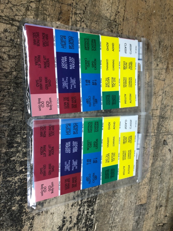 Photo 2 of 2 PACK Index Tabs for DSM-5, Color-Coded DSM-5 Tabs, Laminated for Protection, 80 Tab in Total, 11 Blank Tabs, with Alignment Guide and Bookmark, Easy to Apply and Remove