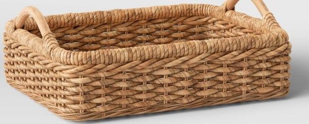 Photo 1 of 14" x 18" Banana Woven Rectangular Tray Brown - Threshold™

