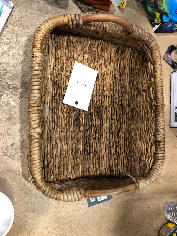 Photo 2 of 14" x 18" Banana Woven Rectangular Tray Brown - Threshold™

