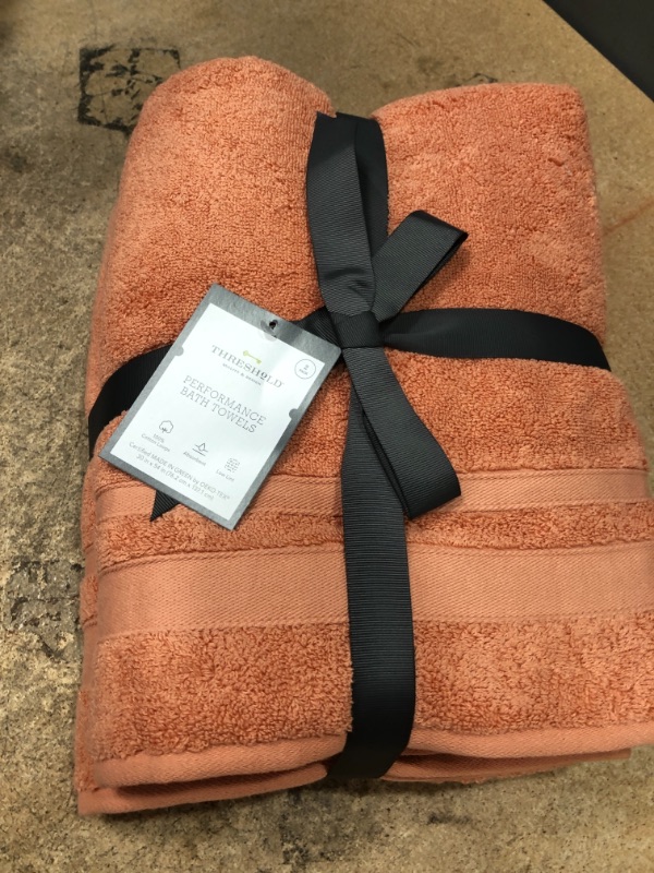 Photo 2 of 2pc Performance Bath Towel Set Coral - Threshold
