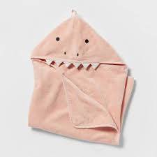 Photo 1 of 25"x50" Pink Dinosaur Hooded Towel - Pillowfort™

