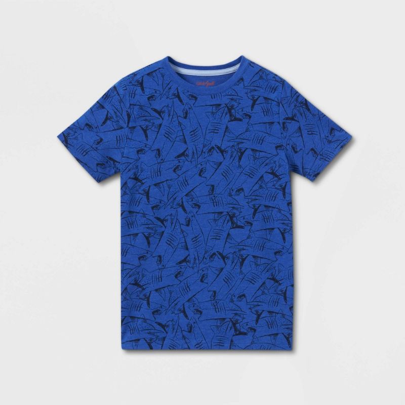 Photo 1 of 2 PACK**Boys' Shark Print Short Seeve T-Shirt - Cat & Jack™ XLARGE AND LARGE
