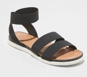 Photo 1 of A New Day Women's Esme Elastic Ankle Strap Sandals Black 8