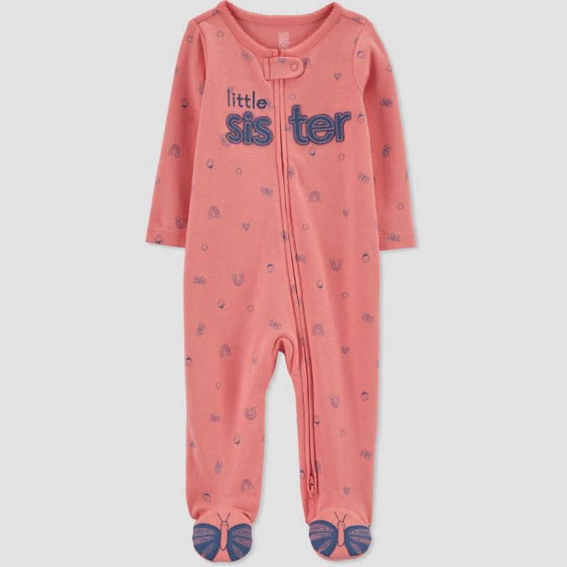 Photo 1 of 2 PACK**Baby Girls' Butterfly 'Little Sister' Footed Pajama - Just One You® Made by Carter's 3M
