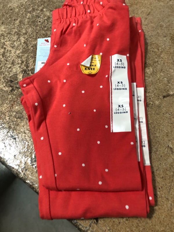 Photo 2 of 3 PACK**Girls' Dot Leggings - Cat & Jack™ Coral Red XSMALL
