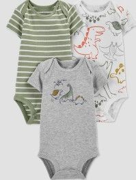 Photo 2 of Baby Boys' 3pk Dino Bodysuit - Green/White/Gray 12M
Baby Girls' 3pk Meadow Zip-up Sleep N' Play  White/Mint/Yellow 6-9 M

