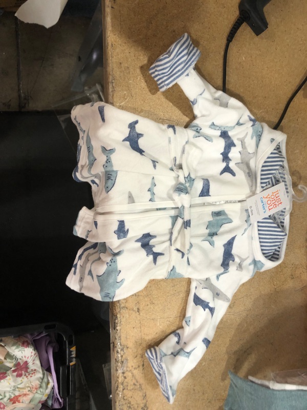 Photo 3 of Baby Boys' 3pk Pull-on Pants -  Mint 3-months 
Baby Boys' Shark Bath Robe - White/Blue 0-9 months 

