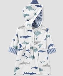 Photo 1 of Baby Boys' 3pk Pull-on Pants -  Mint 3-months 
Baby Boys' Shark Bath Robe - White/Blue 0-9 months 

