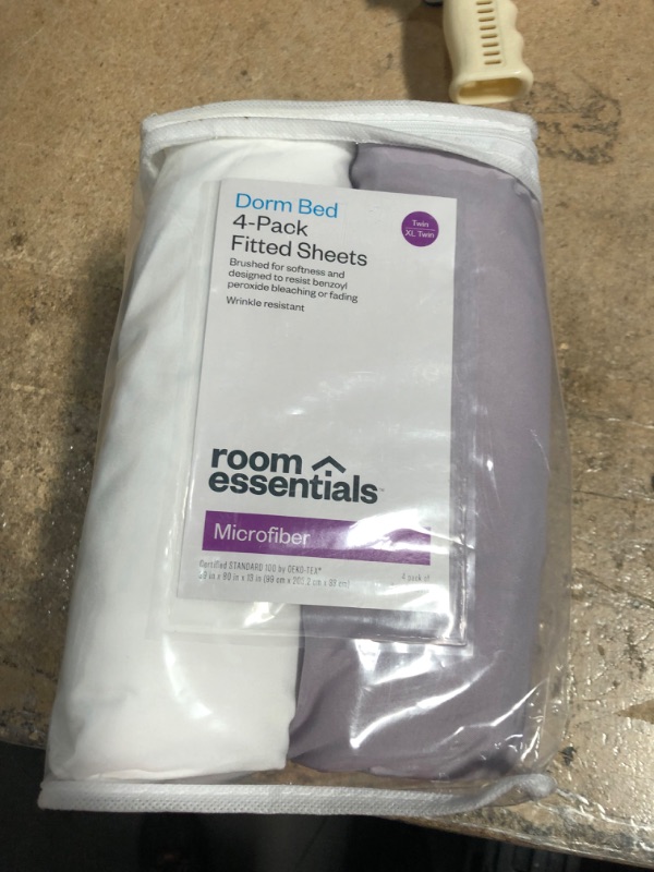 Photo 2 of 4pk Solid Microfiber Fitted Sheet - Room Essentials™
