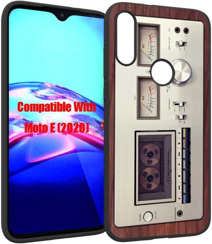 Photo 1 of Compatible with Moto E 2020 Case, Retro Music Cassette Tape Vintage 80s 90s Classic Mixtape Design for Moto Case Men Women,Soft Silicone Shockproof Case for Moto