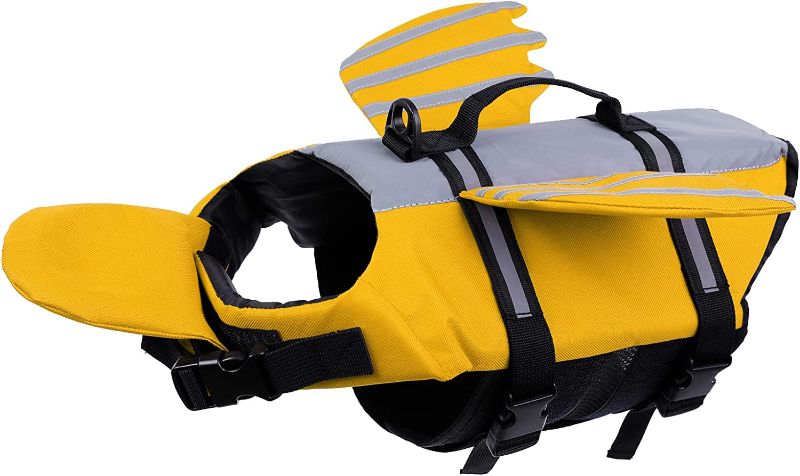 Photo 1 of Dog Life Jacket High Buoyancy Pet Life Vest, Reflective Dog Flotation Lifesaver with Durable Rescue Handle & Lovely Wings, Adjustable Ripstop Safety Swimsuit for Small Medium Large Dogs