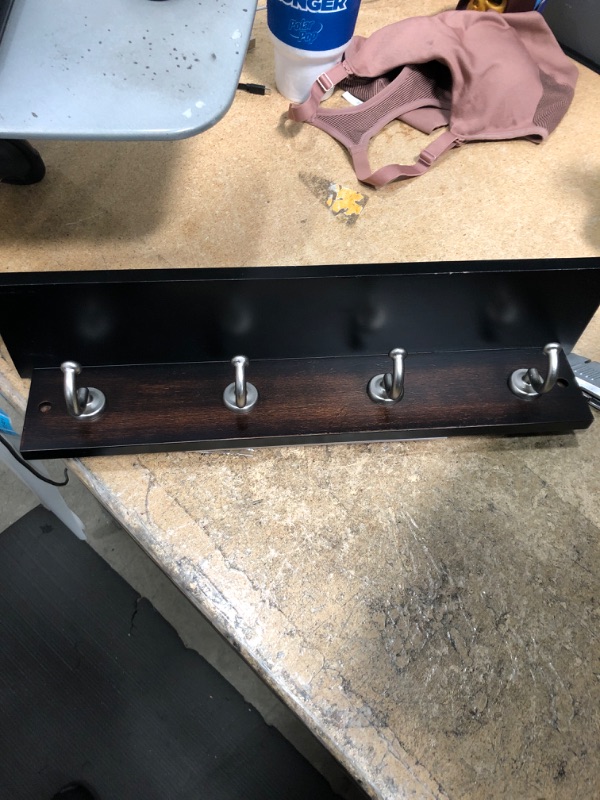 Photo 2 of 18" Hennepin Hook Rack with Ledge - Black/Nickel - Threshold