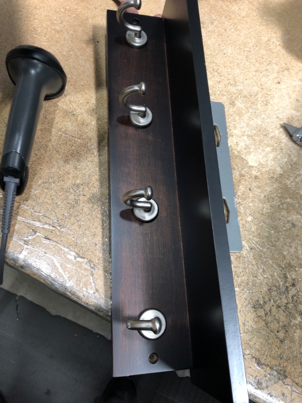 Photo 2 of 18" Hennepin Hook Rack with Ledge - Black/Nickel - Threshold