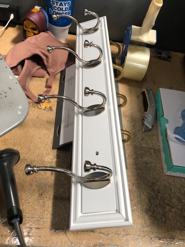 Photo 2 of 27" Hook Rail Elegant - White/Satin Nickel - Threshold