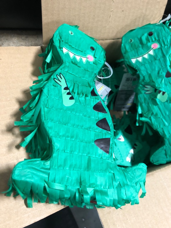 Photo 4 of Bundle of 4 Mini Dinosaur Piñata Green