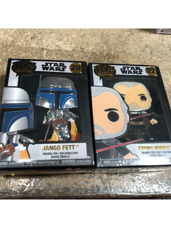 Photo 1 of Bundle of 2 Funko Pop Pin Star Wars #20 Jango Fett #22Count Dooku 