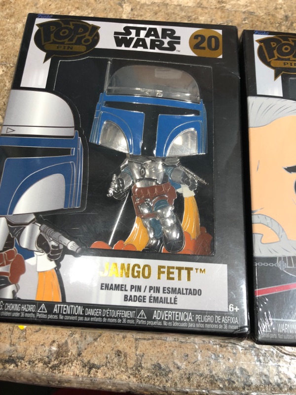 Photo 3 of Bundle of 2 Funko Pop Pin Star Wars #20 Jango Fett #22Count Dooku 