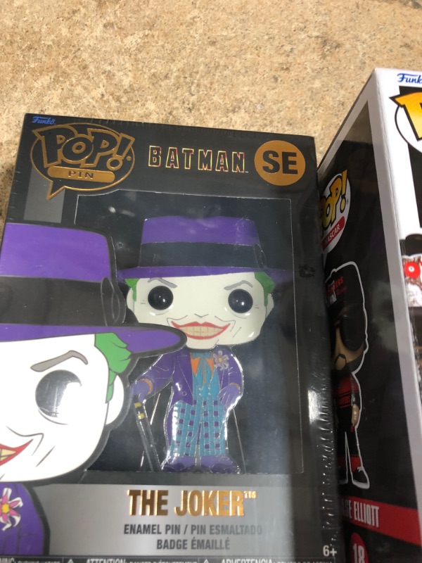 Photo 2 of Bundle of 2 
Funko Pin! SE The Joker, Funko POP NASCAR: Chase Elliott