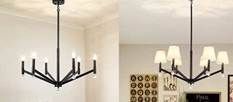 Photo 1 of CWarmozy Farmhouse Black Chandelier 6-Light Industrial Classic Ceiling Pendant Light
