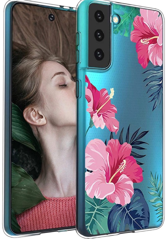 Photo 1 of Galaxy S21 Plus Clear Case Compatible with Samsung Galaxy S21+ Plus Case for Women Tropical Palm Leaf Pattern TPU Bumper Slim Protective Cover Phone Case for Samsung S21 Plus 5G Silicone Case 3 pack