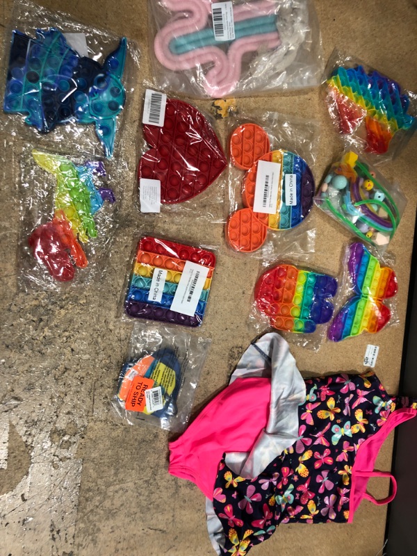 Photo 1 of 10 Pack Assorted Toy Bundle With Children's Bathing Suit/ Masks 8-9y