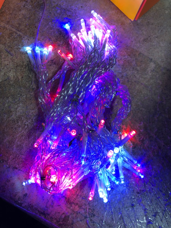 Photo 3 of 100ct LED Curtain String Lights Red/White/Blue  - Sun Squad™
