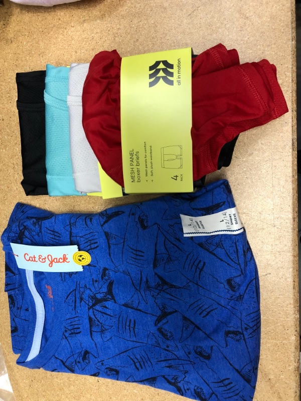 Photo 1 of boy's shirt size L & boxer briefs size L