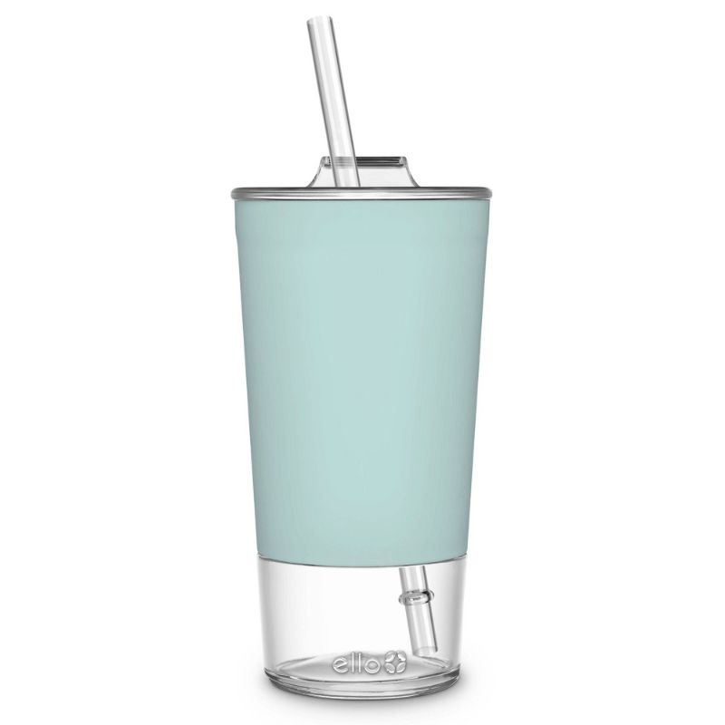 Photo 1 of  Ello Tidal 20oz Glass Tumbler with Lid - Mint 1 Pack Missing straw
