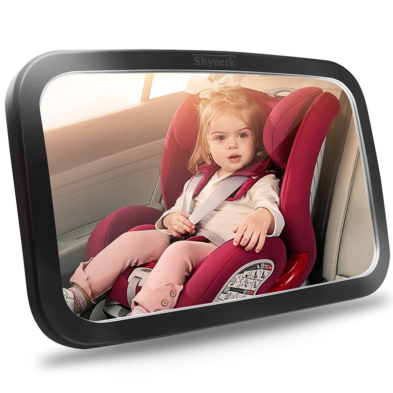 Photo 1 of Baby Car Mirror, Safety Car Seat Mirror for Rear Facing Infant with Wide Crystal Clear View, Shatterproof, Fully Assembled