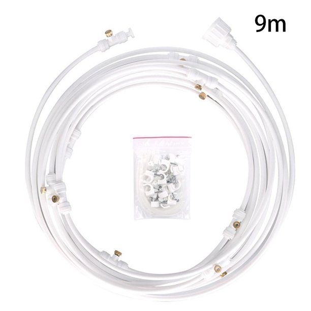 Photo 1 of 2 Pack Water Fogging Cooling System Kit Garden Spray Set Irrigation Sprayer White Black Patio 6M 9M 12M 15M 18M Watering Hose
