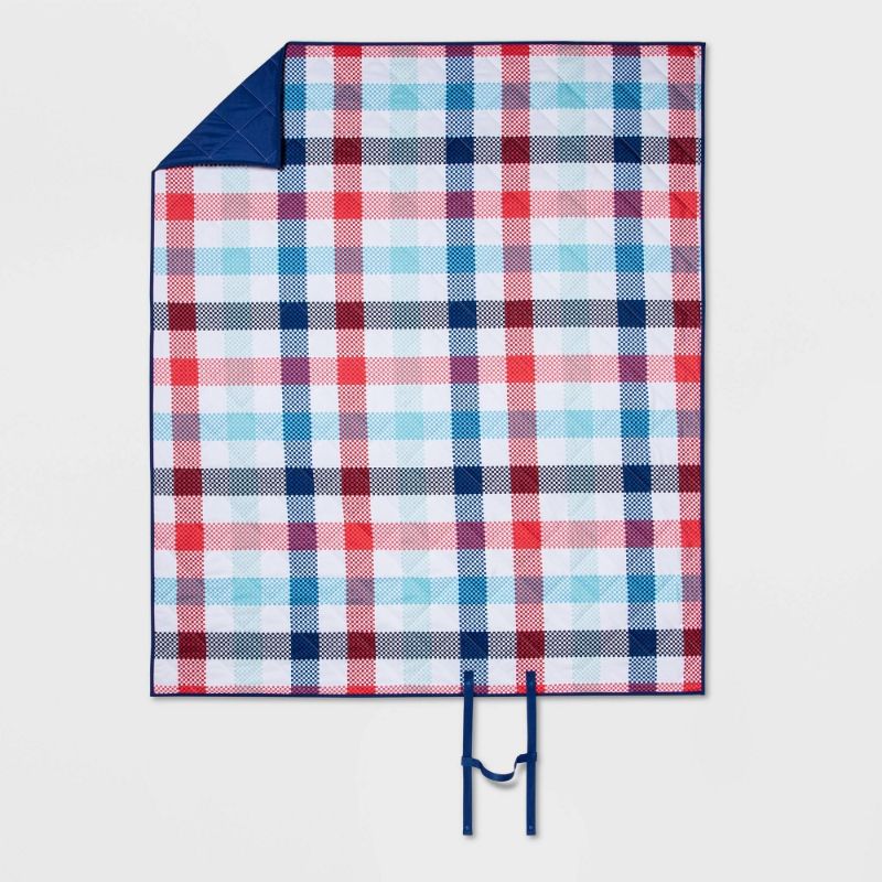 Photo 1 of 72" X 60" Checkered Printed Picnic Blanket - Sun Squad™
