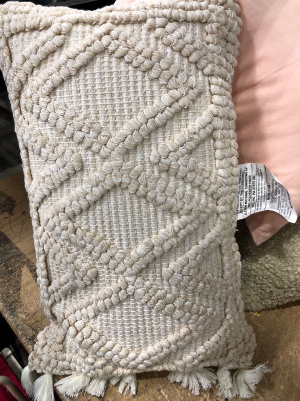 Photo 2 of  Lumbar Woven Textured Diamond Throw Pillow - Opalhouse™