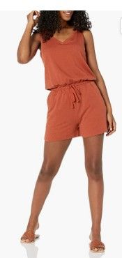 Photo 1 of Amazon Essentials Women's Studio Terry Fleece Romper
