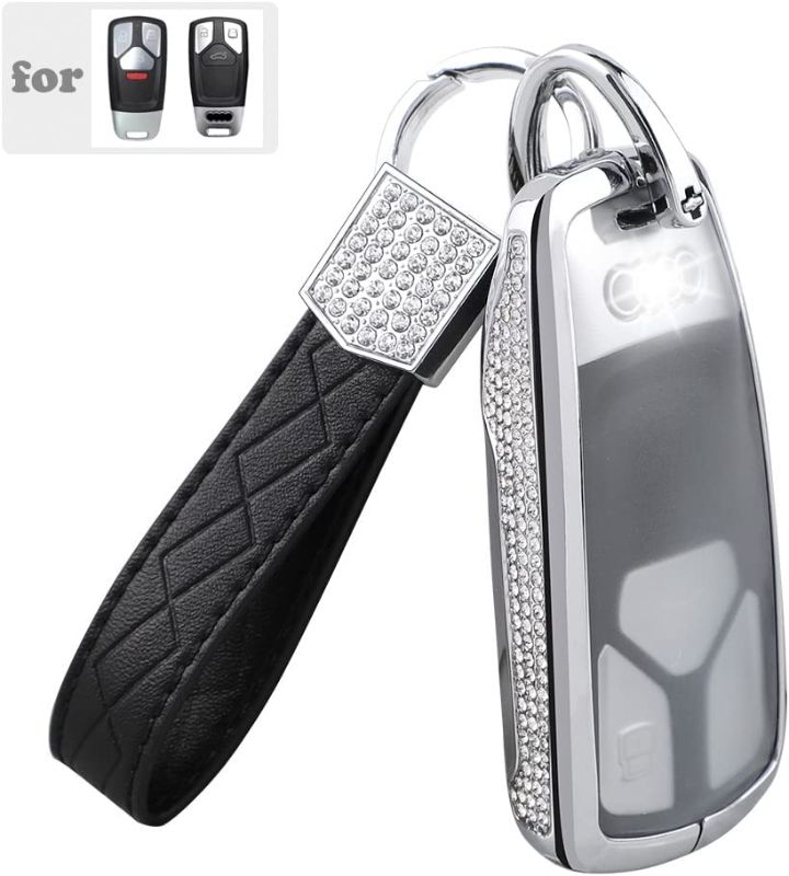 Photo 1 of 1797 Key Fob Cover for Audi Q5 A4 Q7 A5 S4 S5 RS5 SQ5 TT RS TTS Keychain Bling Accessories
