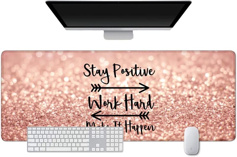 Photo 1 of XXL Large Gaming Laptop Mouse Pad,Desk Pads PC Keyboard Waterproof and Non-Slip 31.5 x 11.81 inches 3mm Thick Rubber Table Mat,Inspirational Quote
