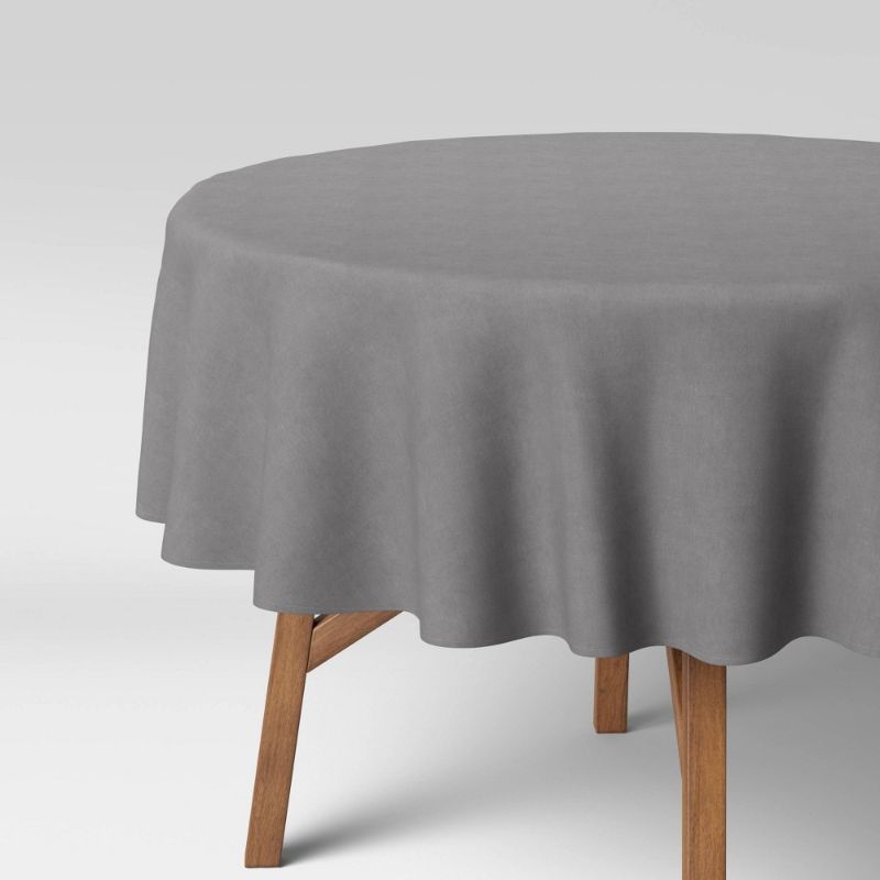 Photo 1 of 70" Solid Tablecloth Gray - Threshold
