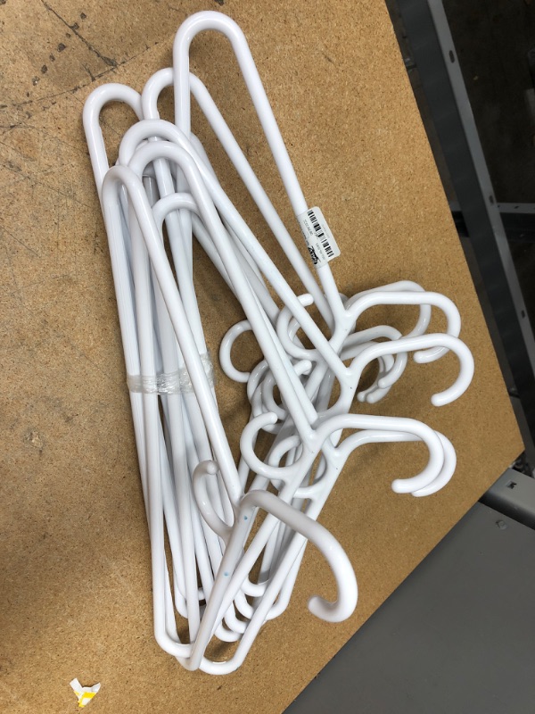 Photo 1 of 10 PACK HEAVY DUTY WHITE PLASTIC HANGERS