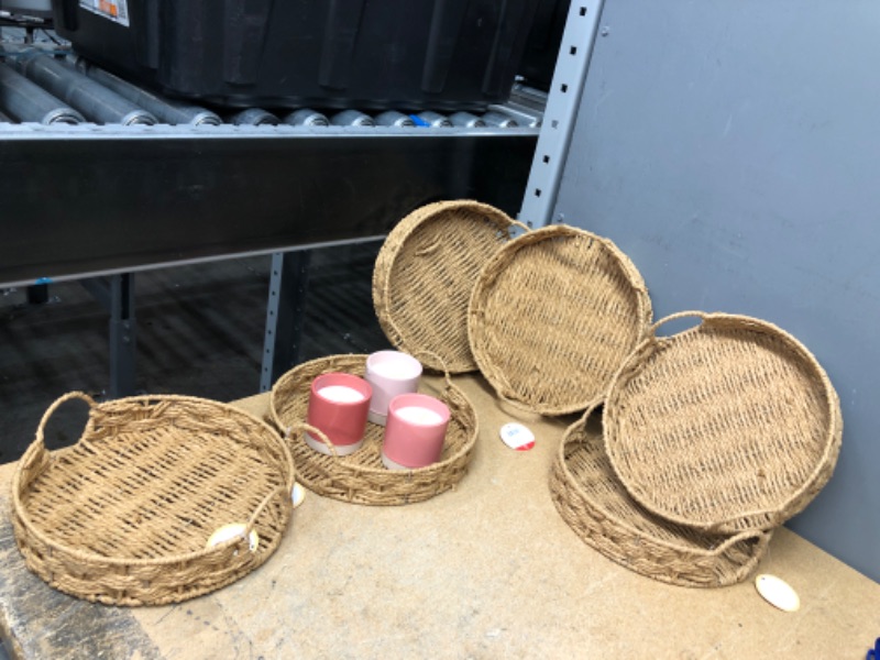 Photo 1 of 6 basket trays and 3 candles