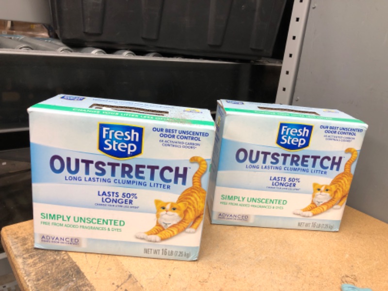 Photo 2 of 2 BOXES OF CAT LITTER
Fresh Step Simply Unscented Lightweight Clumping Cat Litter, 15.4 Pounds (Package May Vary)
