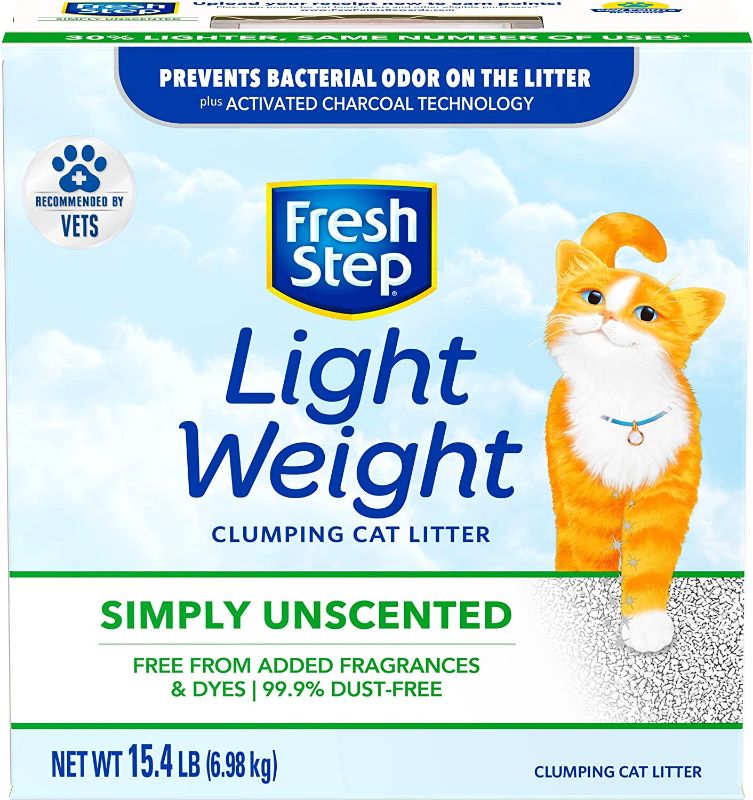 Photo 1 of 2 BOXES OF CAT LITTER
Fresh Step Simply Unscented Lightweight Clumping Cat Litter, 15.4 Pounds (Package May Vary)
