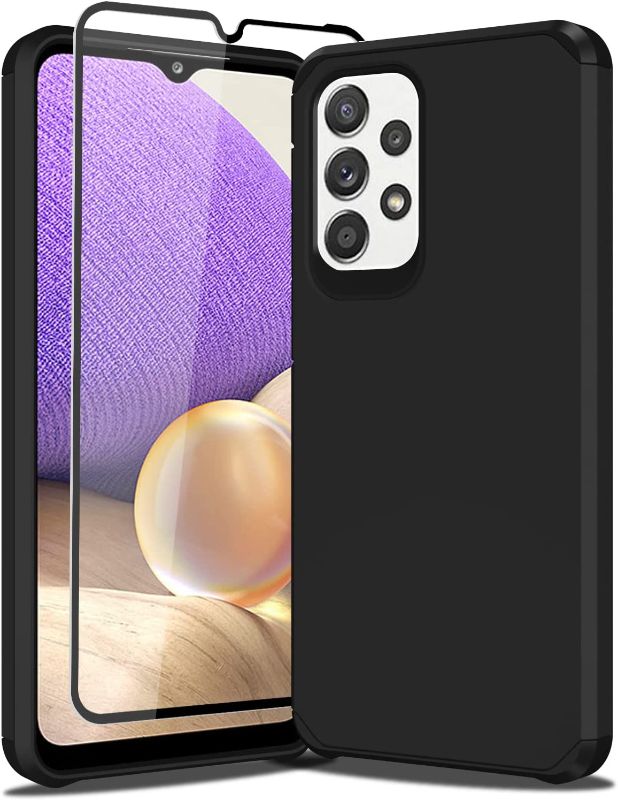 Photo 1 of 2- Sunstory for Galaxy A33 5G Case with Tempered Glass Screen Protector, Samsung A33 5G Case, Hybrid Shock Proof and Rugged Bumper PC+TPU Cover Case for Samsung Galaxy A33 5G Case Phone (A33 5G, Black)

