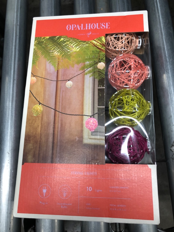 Photo 1 of 10ct Incandescent Mini Lights with Spun Cotton String Globes - Opalhouse